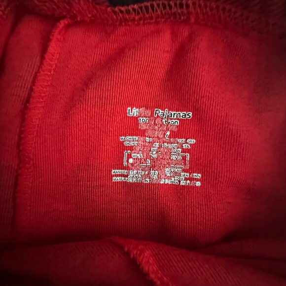 Kids Reindeer Christmas Pajamas Set Size 6 Little Pajamas Cotton Black & Red Pla - Picture 4 of 9